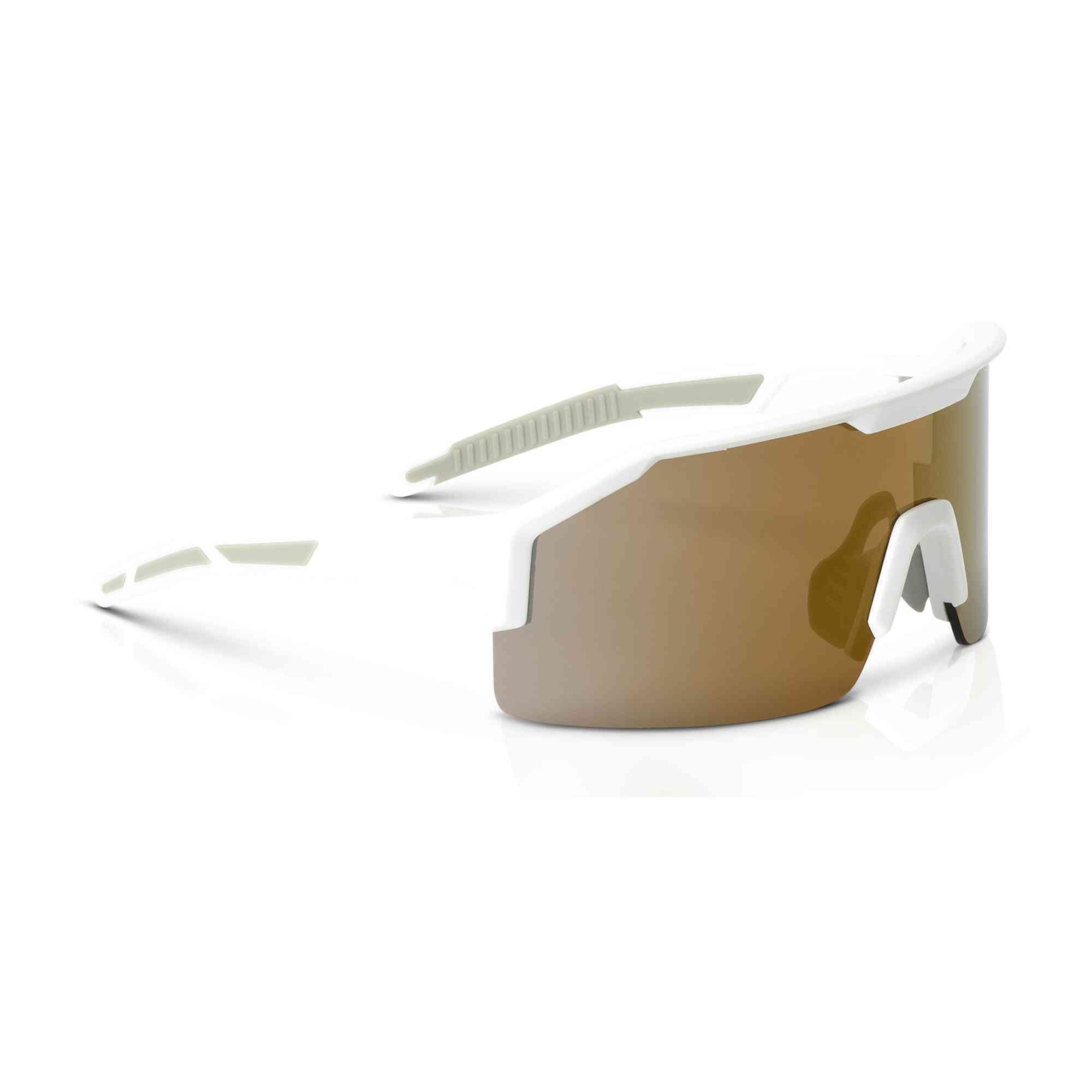 Jackson Safety MAXVIEW+ Safety Glasses — Gold Mirror Lens, White Frame, Hardcoat Anti-Scratch, Model# 60010